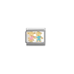 Preview image of Nomination Composable Classic Link Sister & Brother With Enamel In Yellow Bonded Gold 