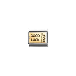 Nomination Composable Classic Good Luck Ticket In Bonded Yellow Gold 