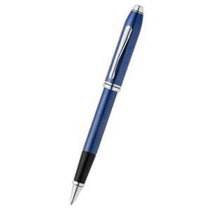 Preview image of Cross Townsend Cobalt Blue Engraved Diamond Pattern Rollerball Pen  
