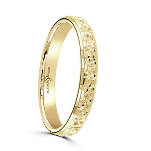 Preview image of 9ct Yellow Gold 3mm Court Diamond Set Ladies Wedding Ring