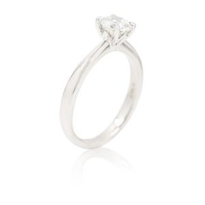 Platinum 0.70ct Round Brilliant 4 Claw Diamond Solitaire