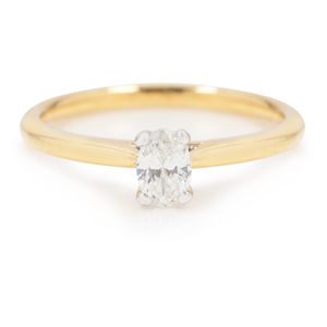 Preview image of 18ct Yellow Gold 0.26ct Oval 4 Claw Diamond Solitaire