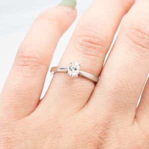 Preview image of Platinum 0.51ct Oval 4 Claw Diamond Solitaire