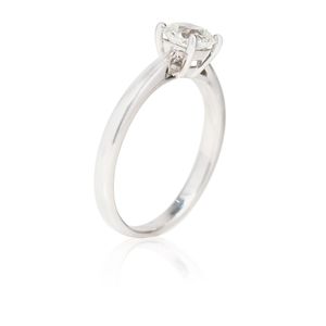 Platinum 0.70ct Forevermark Princess Cut Diamond 4 Claw Solitaire