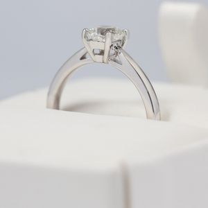 Platinum 0.70ct Forevermark Princess Cut Diamond 4 Claw Solitaire