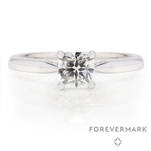 Preview image of Platinum 0.73ct Forevermark Princess Cut Diamond 4 Claw Solitaire