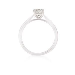 Platinum 0.76ct Forevermark Cushion Cut Diamond 4 Claw Solitaire