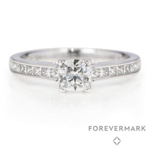 Preview image of Platinum 0.72ct Forevermark Cushion Cut Diamond 4 Claw Diamond Set Shoulders
