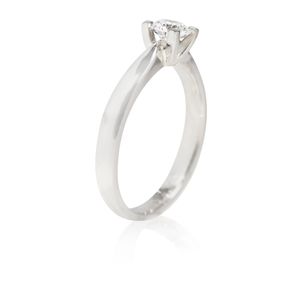 Platinum 0.42ct Perfection Collection Round Brilliant Diamond 4 Claw Solitaire