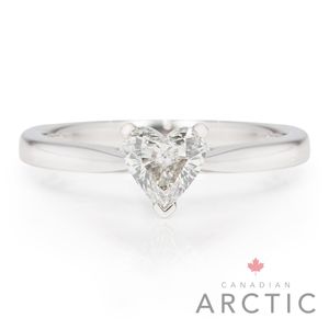 Preview image of 18ct White Gold 0.59ct Canadian Arctic Heart Cut Diamond 3-Claw Solitaire