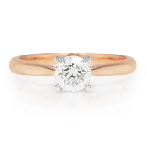 Preview image of 18ct Rose Gold 0.54ct Round Brilliant Cut Diamond Tulip Set Solitaire