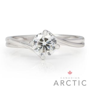 Preview image of 18ct White Gold 0.70ct Canadian Arctic Round Brilliant Diamond 4 Claw Twist Solitaire