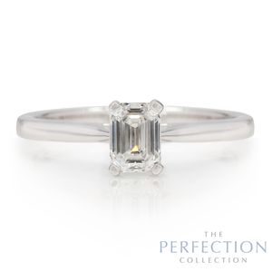 Preview image of Platinum 0.50ct Perfection Collection Emerald Diamond 4 Claw Solitaire