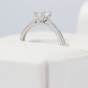 Platinum 0.50ct Perfection Collection Emerald Diamond 4 Claw Solitaire