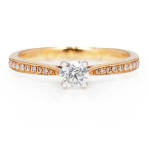 Preview image of 18ct Gold 0.28ct Round Brilliant Cut Diamond Solitaire With Diamond Set Shoulders 