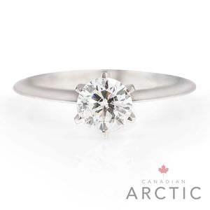 Preview image of 18ct White Gold 0.71ct Canadian Arctic Round Brilliant Diamond 6-Claw Tulip Solitaire