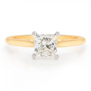 Preview image of 18ct Gold 1.01ct Princess Cut Diamond Solitaire