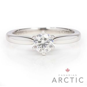 Preview image of Platinum 0.50ct Canadian Arctic Round Brilliant Diamond 6-Claw Solitaire
