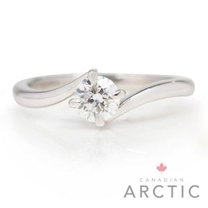 Platinum 0.50ct Canadian Arctic Round Brilliant Diamond 4 Claw Twist Solitaire