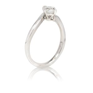 Platinum 0.50ct Canadian Arctic Round Brilliant Diamond 4 Claw Twist Solitaire