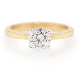 Preview image of 18ct Gold 1.00ct Round Brilliant Cut Diamond 4-Claw Solitaire