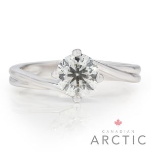 Preview image of Platinum 0.96ct Canadian Arctic Round Brilliant Diamond 4 Claw Twist Solitaire