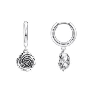 Preview image of Thomas Sabo Midnight Rose Silver Hoop Earrings