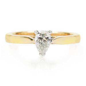 Preview image of 18ct Gold 0.40ct Pear Cut Diamond 3 Claw Solitaire
