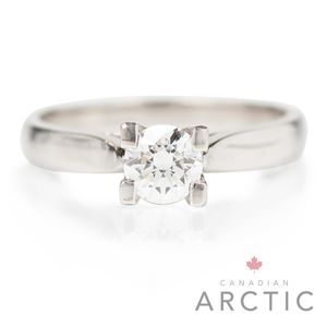 Preview image of Platinum 0.56ct Canadian Arctic Round Brilliant Flawless Diamond 4-Claw Set Solitaire