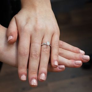 Preview image of 18ct White Gold 0.70ct Canadian Arctic Pear Cut Diamond 3 Claw Diamond Set Shoulders