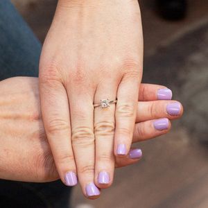 Preview image of 18ct White Gold 1.01ct Princess Cut Diamond 4 Claw Solitaire