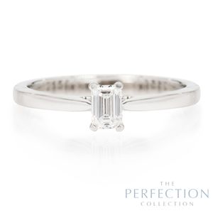 Preview image of Platinum 0.32ct Perfection Collection Emerald Diamond 4 Claw Solitaire
