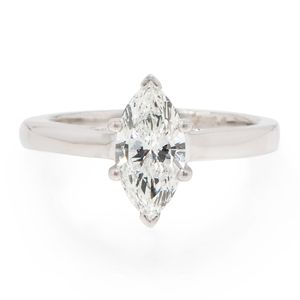Preview image of Platinum 1.00ct Marquise Cut Diamond 6 Claw Solitaire