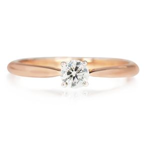 Preview image of 18ct Rose Gold 0.25ct Round Brilliant Cut Diamond Tulip Set Solitaire