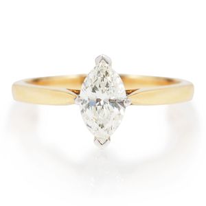 Preview image of 18ct Gold 0.89ct Marquise Cut Diamond 4 Claw Solitaire