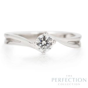 Preview image of Platinum 0.30ct Perfection Collection Round Brilliant Diamond Cross Over 4 Claw Solitaire
