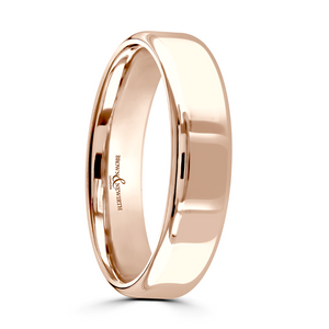 Preview image of 9ct Rose Gold 5mm Lighter Softened Flat Court Gents Wedding Ring