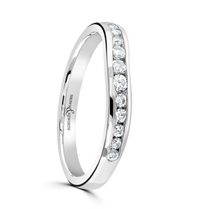 Preview image of 9ct White Gold 2.8mm Shape to Fit Ladies 0.26ct Diamond Wedding Ring