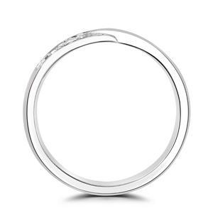 Ladies Platinum Crossover Diamond Set Wedding Ring