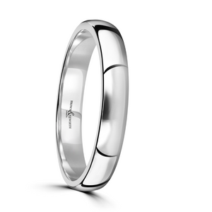 Preview image of Platinum 3mm Rounded Light Court Ladies Wedding Ring