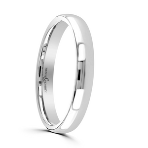 Preview image of Platinum 3mm Medium Court Ladies Wedding Ring