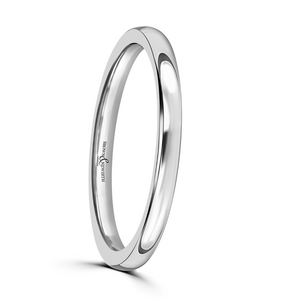 Preview image of 18ct White Gold 2.5mm Plain Heavyweight Court Ladies Wedding Ring