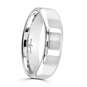 Preview image of 18ct White Gold 6mm Lighter Softened Flat Court Gents Wedding Ring