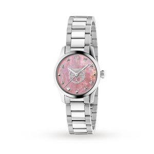 Preview image of Gucci G-Timeless 27mm Steel Mystic Cat Pink Quartz Bracelet Watch