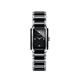Preview image of Rado Integral 22.7mm Black Ceramic & Steel Diamond Quartz Bracelet Watch