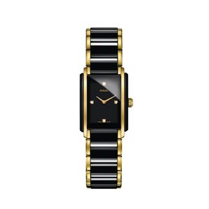 Preview image of Rado Integral 22.7mm Black Ceramic & Gold Diamond Quartz Bracelet Watch