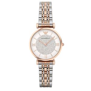 Preview image of Emporio Armani 32mm Steel Blush Bi-Colour Stone Set Quartz Bracelet Watch
