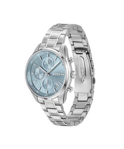 Preview image of BOSS Grand Tour 38mm Light Blue Steel Quartz Bracelet Watch