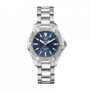 Preview image of Tag Heuer Ladies 35mm Aquaracer Blue Dial Bracelet Watch STU