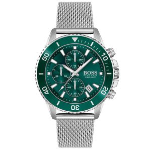 Preview image of Boss Admiral 46mm Steel Green Dial Quartz Mesh Bracelet Chronograph Watch